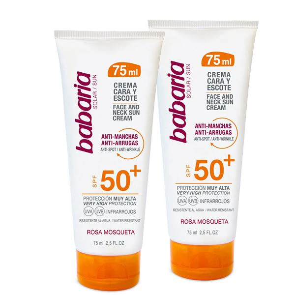 BABARIA CREME SOLAIRE ANTI-MANCHAS ANTI-ARRUGAS ROSA MOSQUETA SPF50 75ml - Image 2