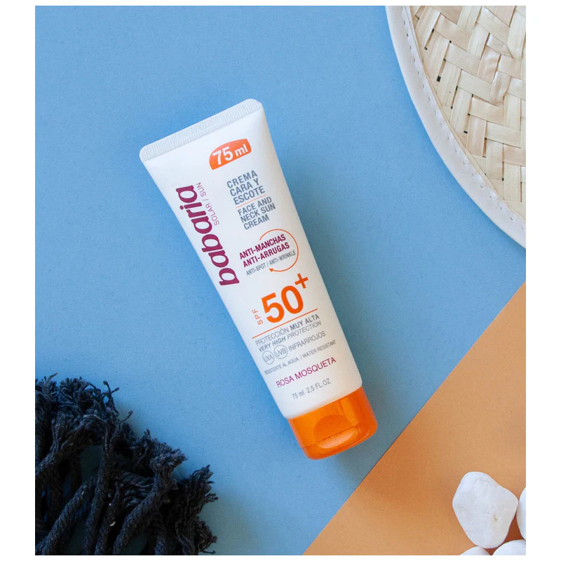 BABARIA CREME SOLAIRE ANTI-MANCHAS ANTI-ARRUGAS ROSA MOSQUETA SPF50 75ml - Image 3