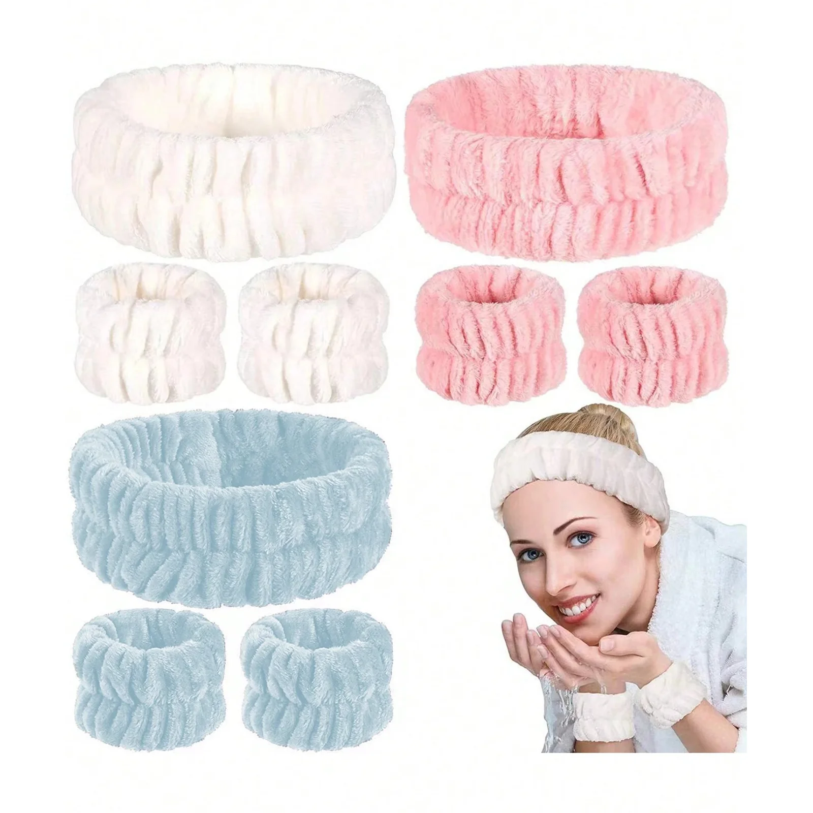 Bracelets Et Bandeaux Pour Le Lavage Du Visage - couleur aléatoire