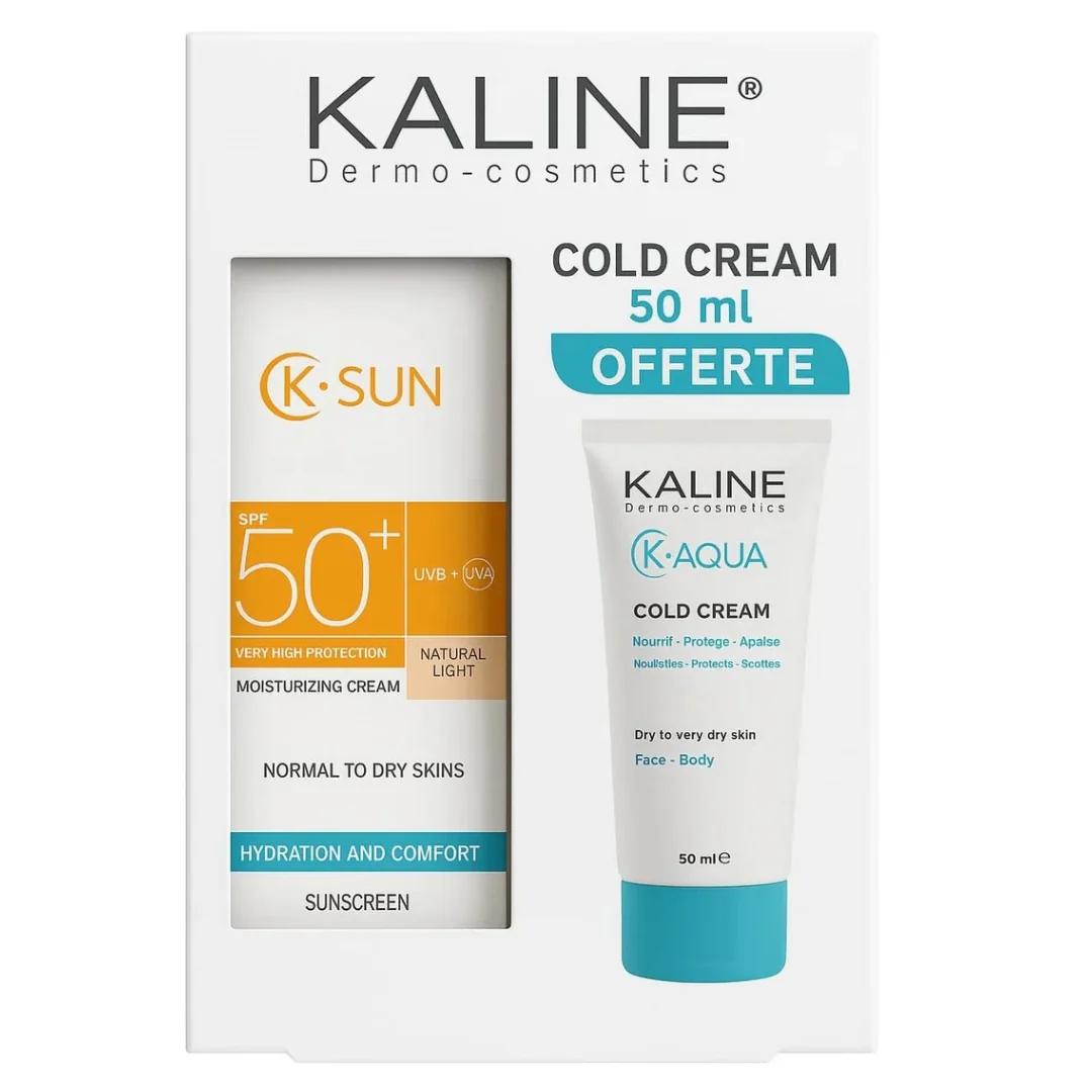 Kaline pack K-Sun écran solaire Invisible spf 50+ K-Aqua Cold Crème 50ml offerte