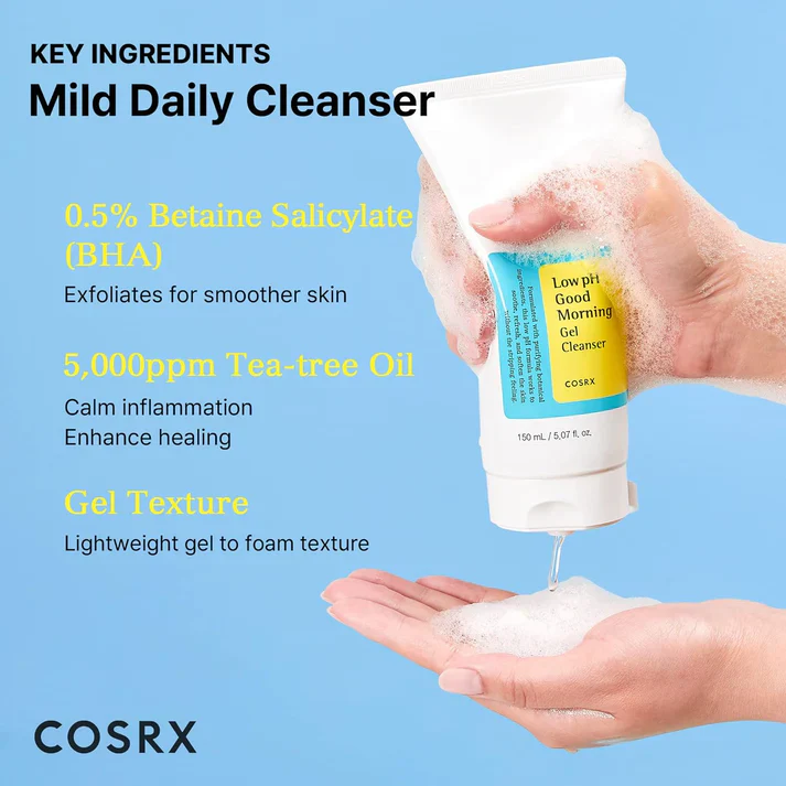 COSRX - Low pH Good Morning Gel Cleanser - Gentle Daily Cleanser for Sensitive Skin - 150ml - Image 3