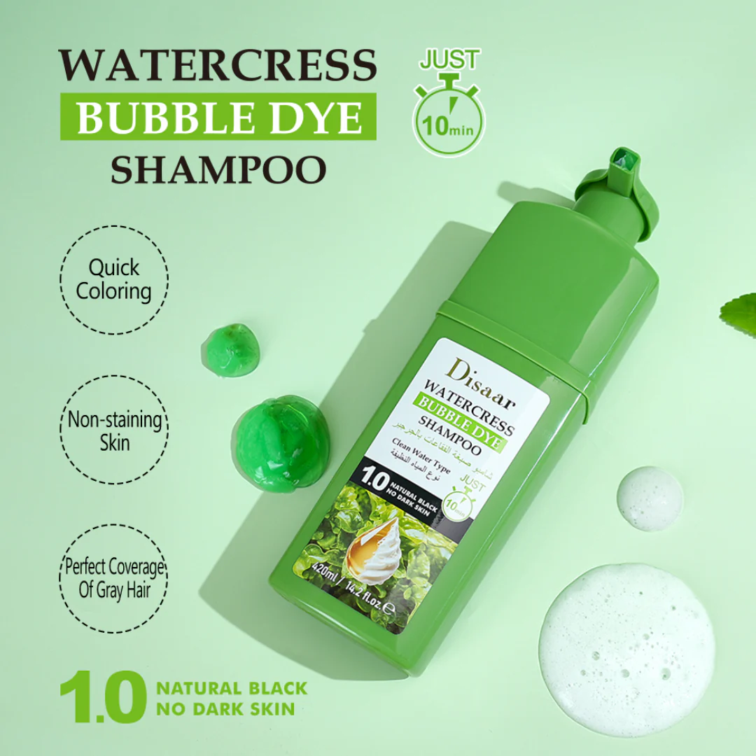 Disaar Shampoing Colorant Rapide pour cheveux, teinte Noir Naturel (1.0) | 420ml - Image 2