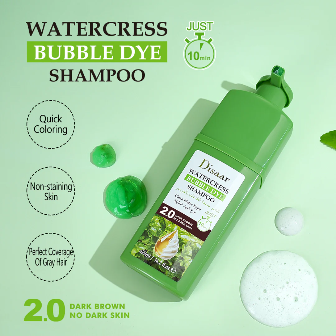 Disaar Shampoing Colorant Rapide pour cheveux, teinte Marron Foncé Naturel (2.0) | 420ml - Image 2
