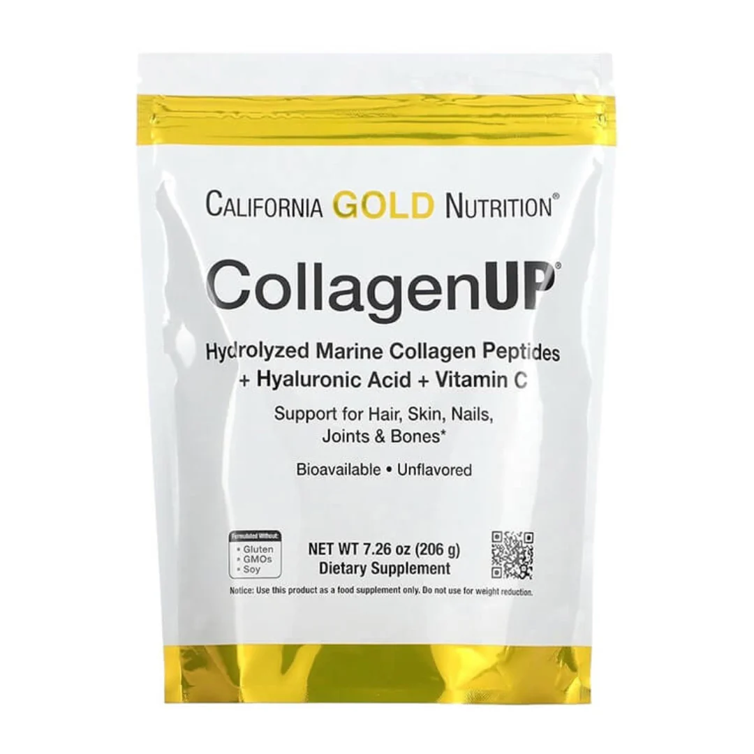 California Gold Nutrition, CollagenUP, Peptides de collagène marin hydrolysé à l'acide hyaluronique et à la vitamine C, Non aromatisés, 206g