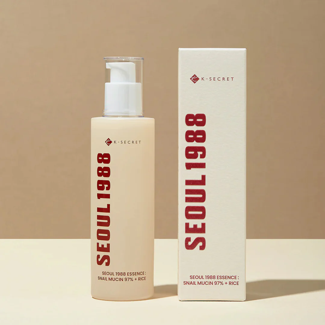 K–SECRET SEOUL 1988 ESSENCE SNAIL MUCIN 97 + RICE - 100ml - Image 3