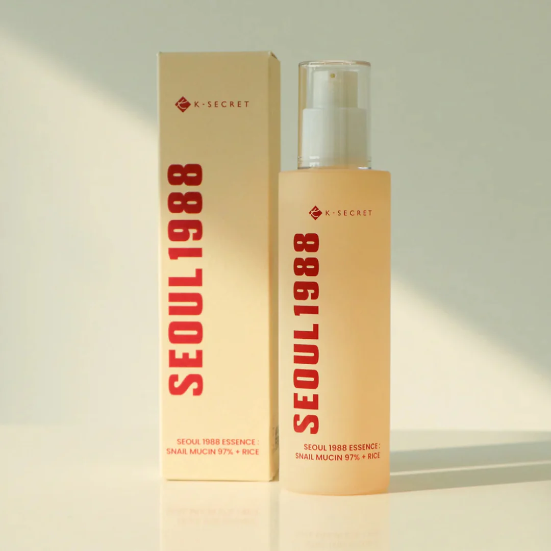 K–SECRET SEOUL 1988 ESSENCE SNAIL MUCIN 97 + RICE - 100ml - Image 4