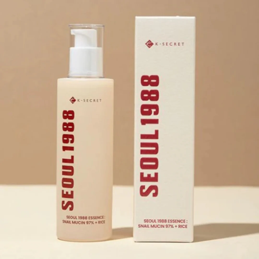 K–SECRET SEOUL 1988 ESSENCE SNAIL MUCIN 97 + RICE - 100ml - Image 5