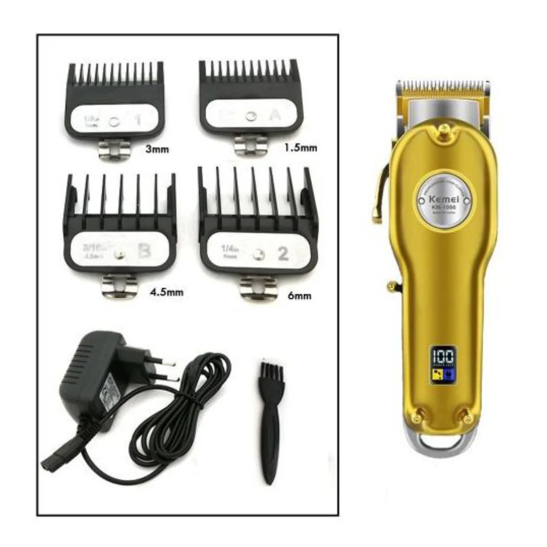 Kemei KM-1986 Tondeuse à cheveux professionnelle sans fil rechargeable silencieuse - Image 4