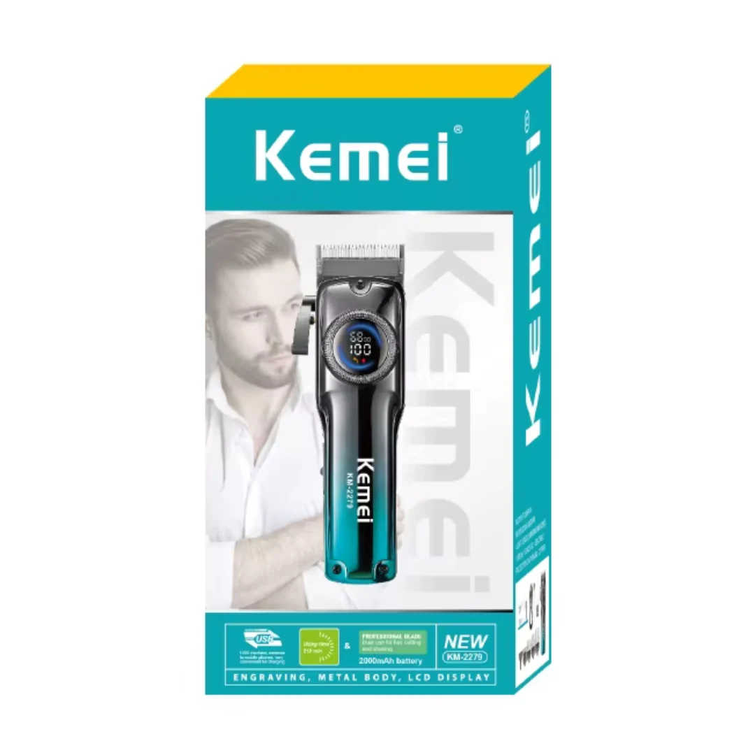 Kemei KM-2279 Tondeuse à cheveux professionnelle Pour Hommes, Avec écran LCD, Rechargeable et Réglable. - Image 3
