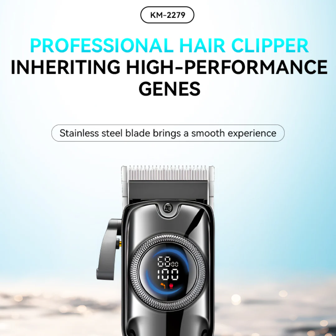 Kemei KM-2279 Tondeuse à cheveux professionnelle Pour Hommes, Avec écran LCD, Rechargeable et Réglable. - Image 7