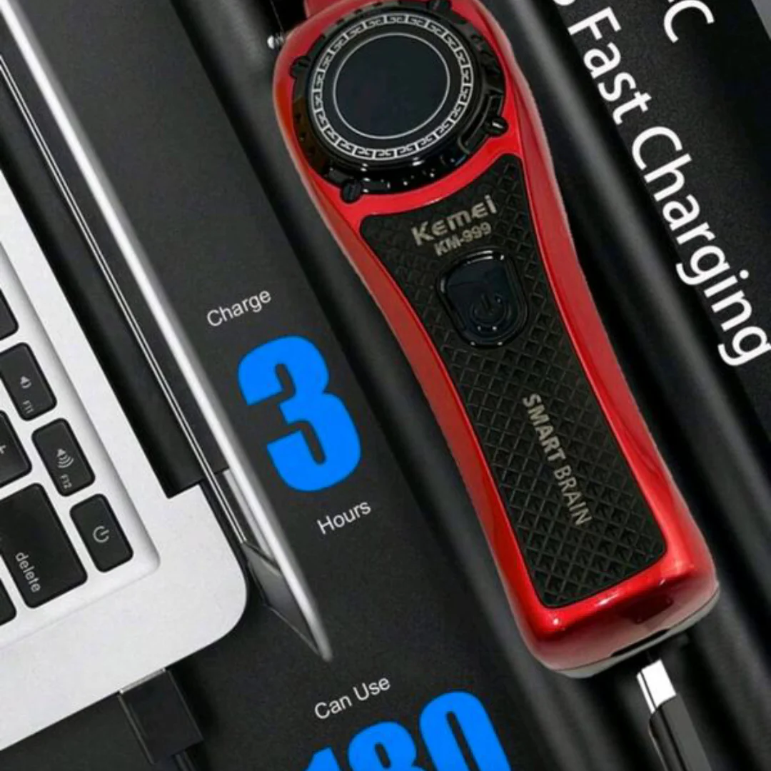 Kemei KM-999 Tondeuse Pro LED USB 7000RPM 1500mAh - Image 7