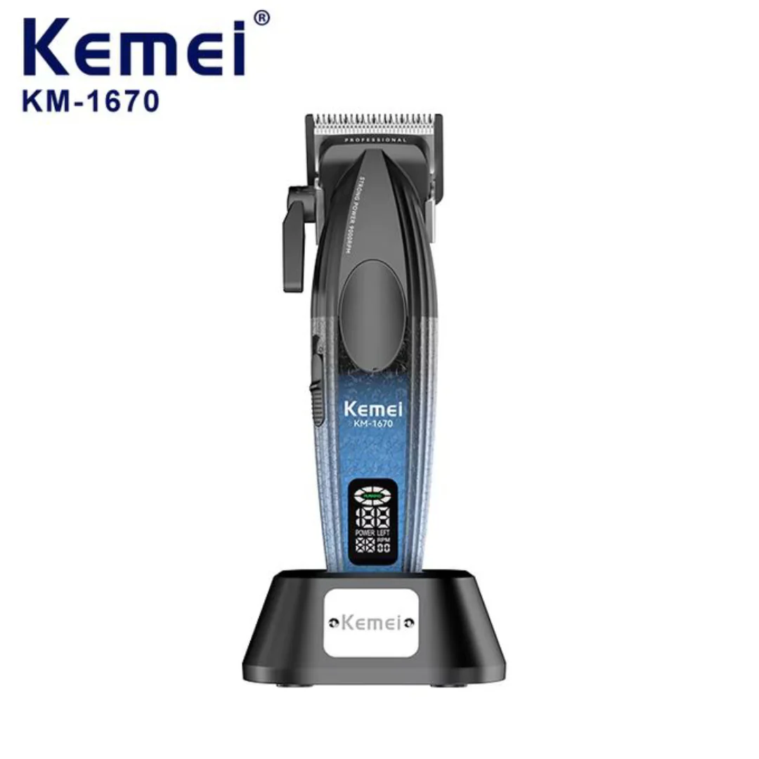 Kemei KM-1670 Tondeuse Professionnelle Sans Fil – 9000 RPM, Écran LED, Batterie Longue Durée - Image 4