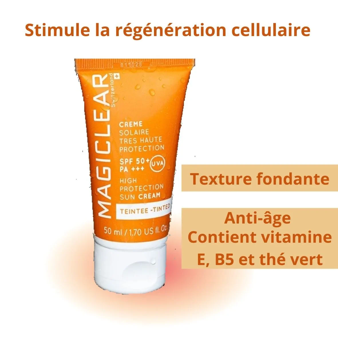 MAGICLEAR crème solaire anti-âge teintée spf50+ | 50ml - Image 2